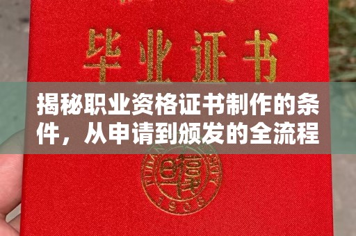 延吉揭秘职业资格证书制作的条件，从申请到颁发的全流程解析