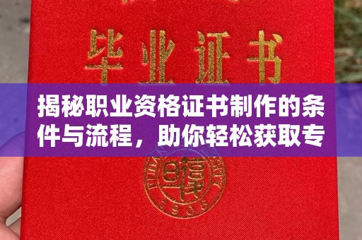 延吉揭秘职业资格证书制作的条件与流程，助你轻松获取专业认证