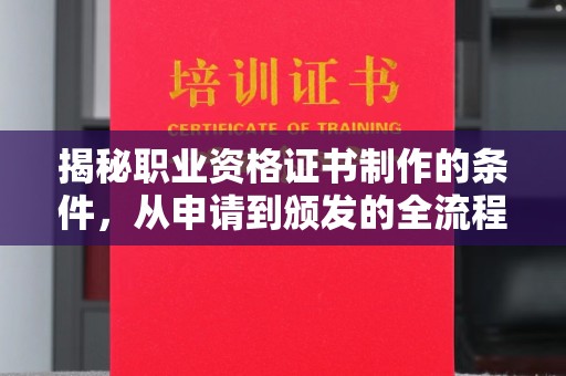 延吉揭秘职业资格证书制作的条件，从申请到颁发的全流程解析