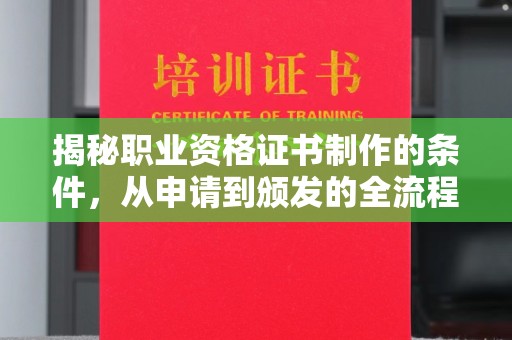 延吉揭秘职业资格证书制作的条件，从申请到颁发的全流程解析